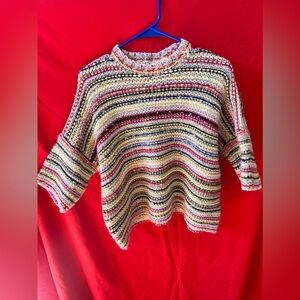 Ganni Multicolor Striped Crewneck Sweater